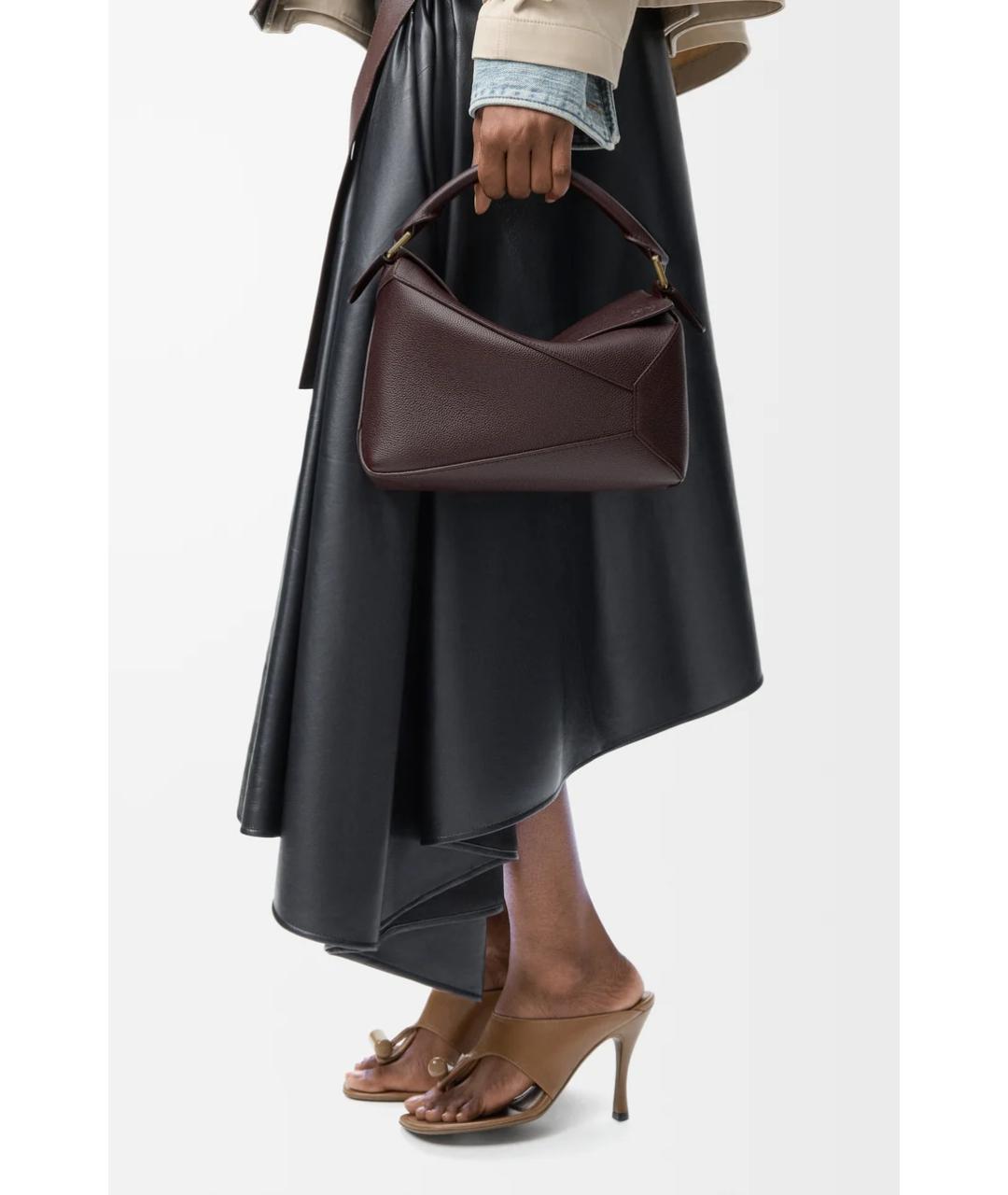 LOEWE Коричневая кожаная сумка через плечо, фото 2