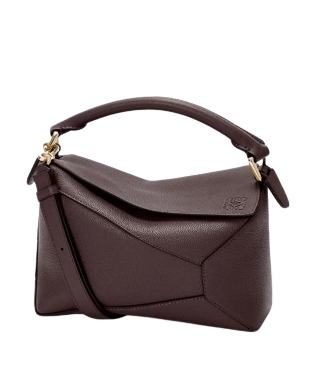 LOEWE Коричневая кожаная сумка через плечо, фото 1