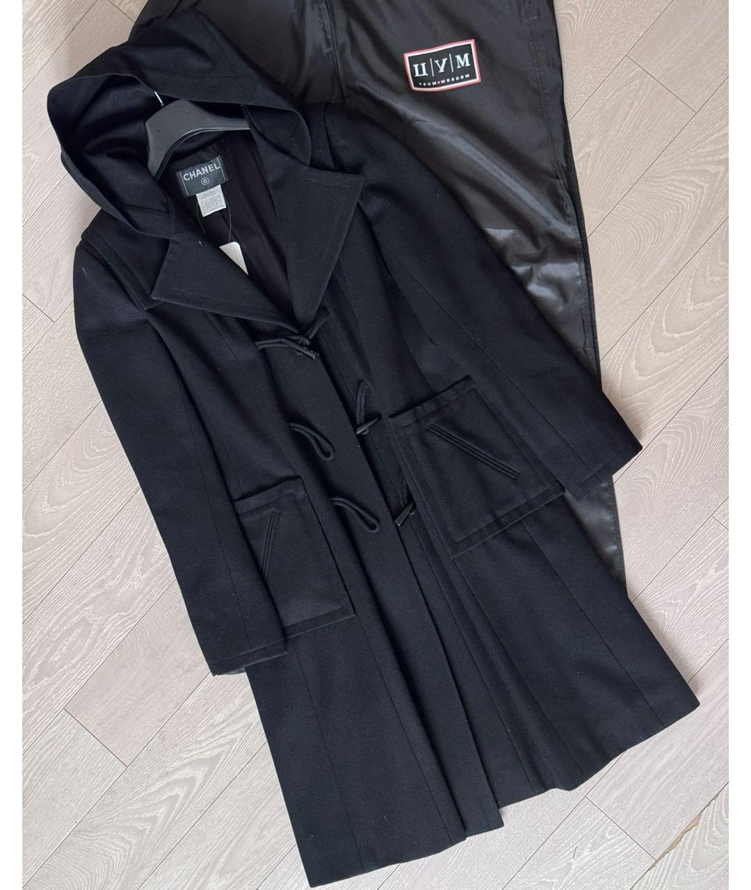 CHANEL Черное шерстяное пальто, фото 4