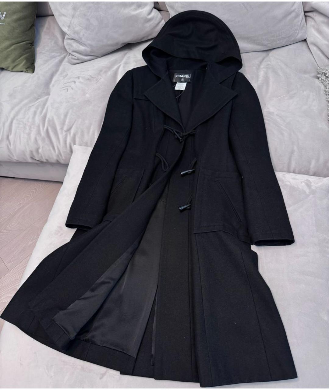 CHANEL Черное шерстяное пальто, фото 5