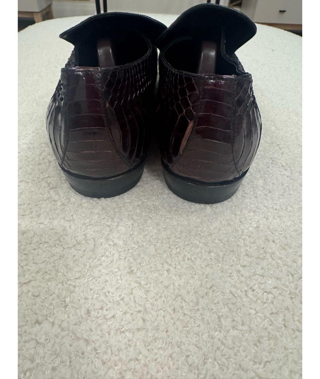 GUCCI Бордовые туфли из экзотической кожи, фото 3