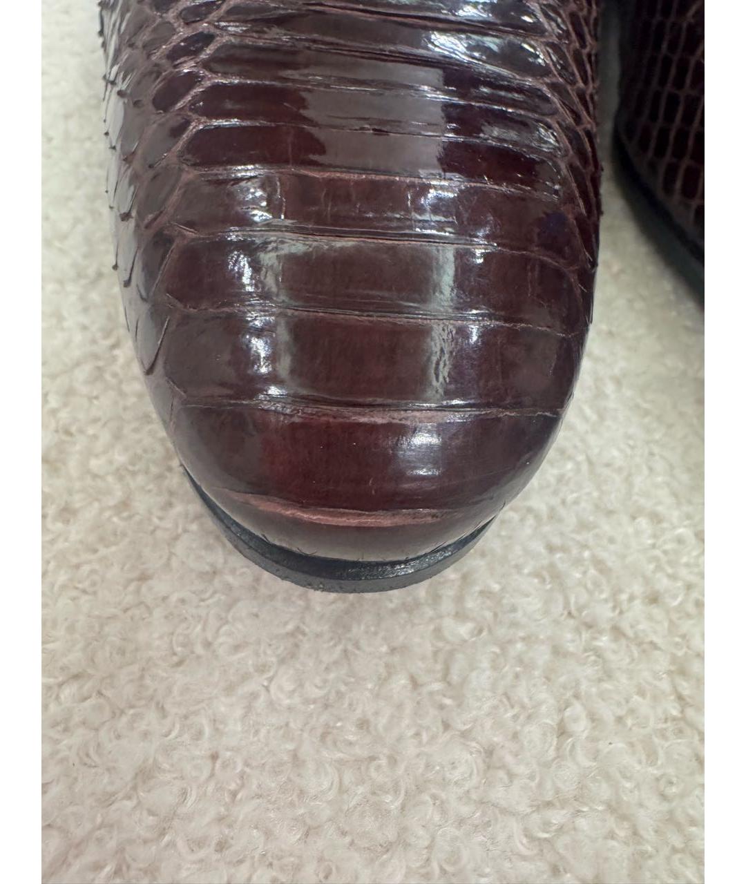 GUCCI Бордовые туфли из экзотической кожи, фото 6