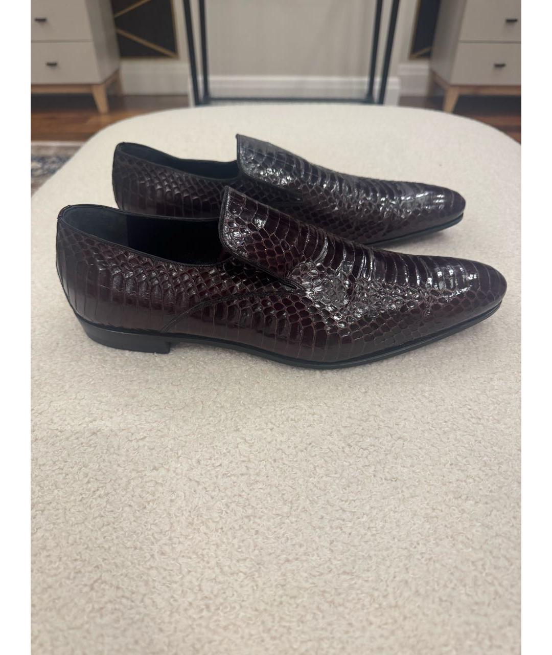 GUCCI Бордовые туфли из экзотической кожи, фото 9