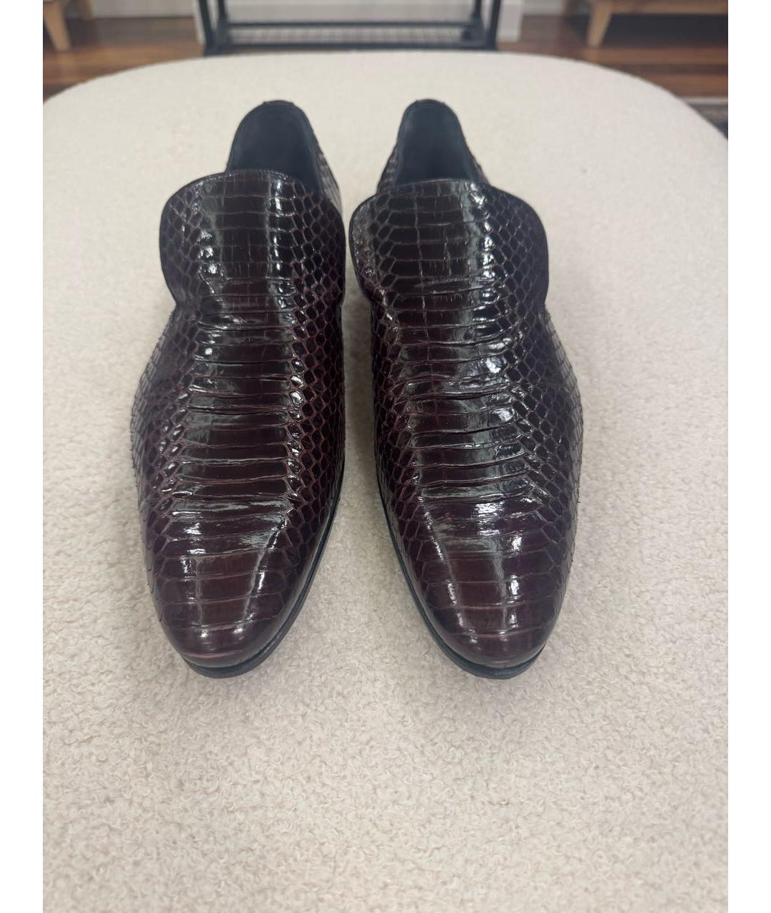 GUCCI Бордовые туфли из экзотической кожи, фото 2
