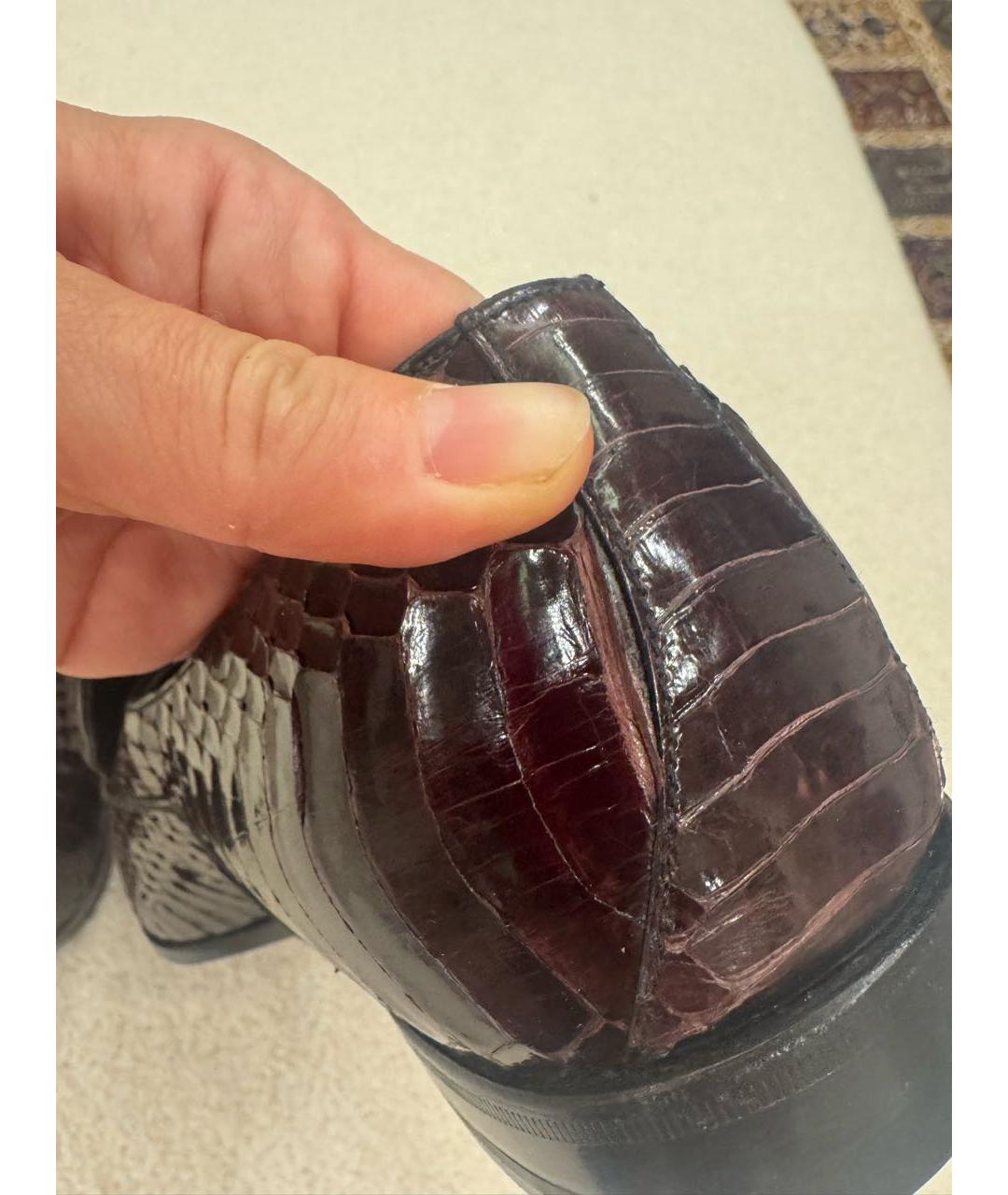 GUCCI Бордовые туфли из экзотической кожи, фото 8
