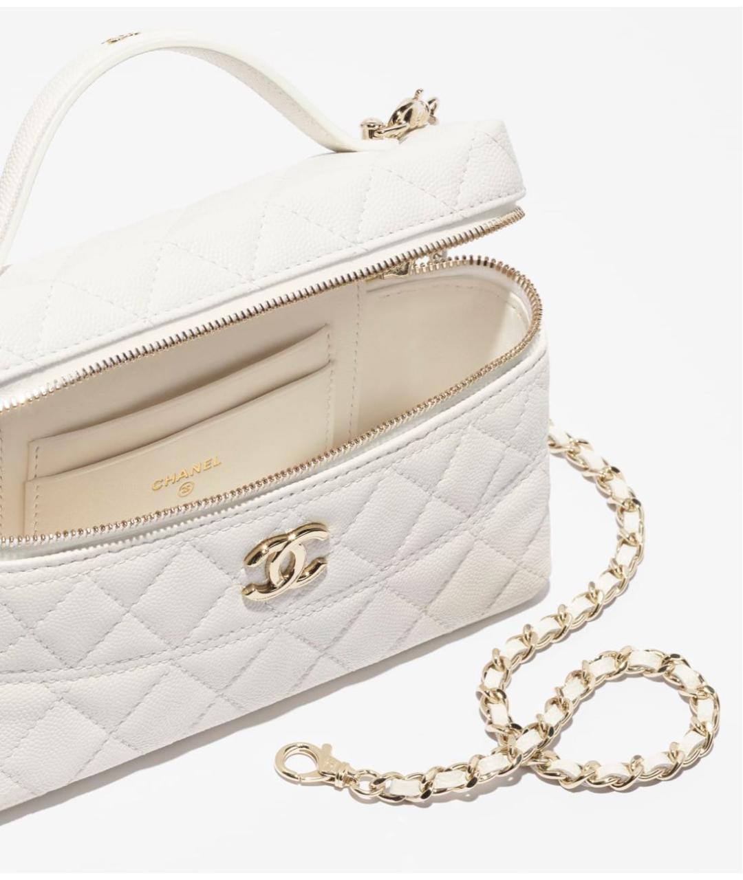 CHANEL Белая кожаная сумка через плечо, фото 6