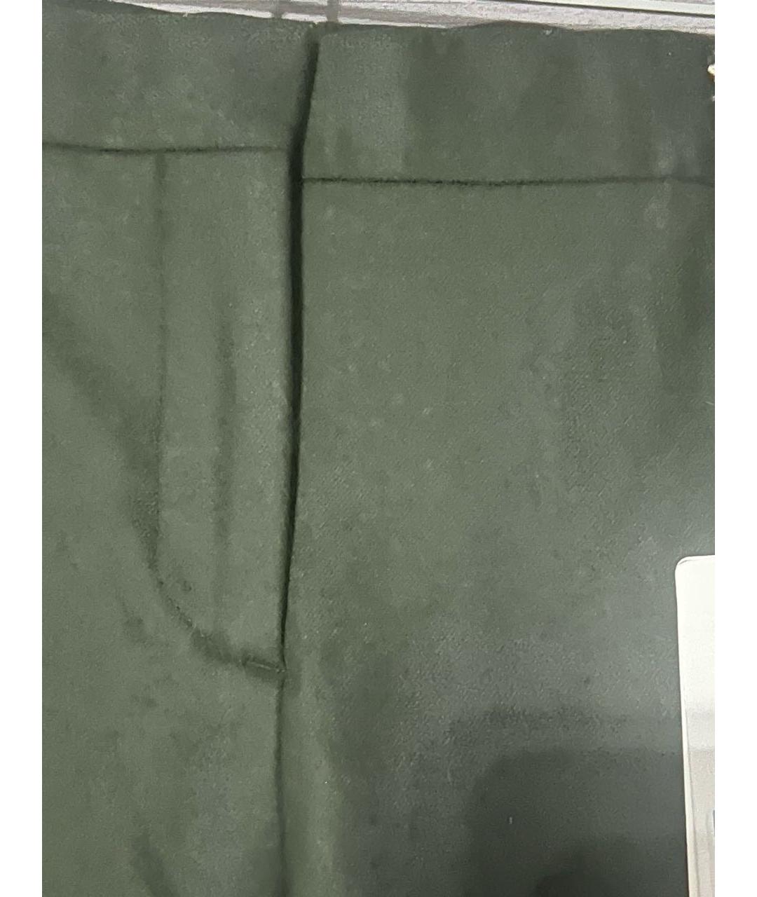 VALENTINO Зеленые шерстяные прямые брюки, фото 4
