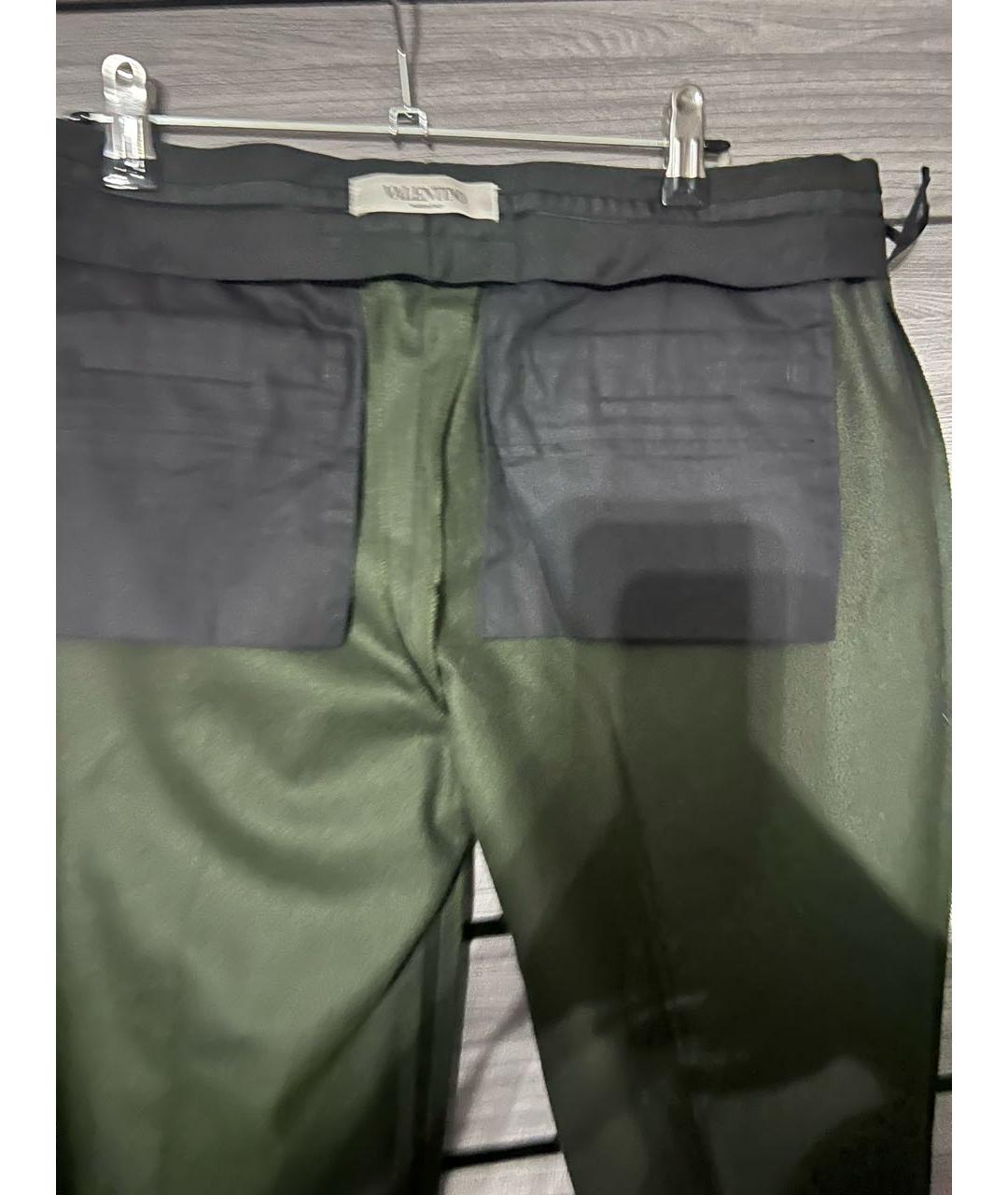 VALENTINO Зеленые шерстяные прямые брюки, фото 3