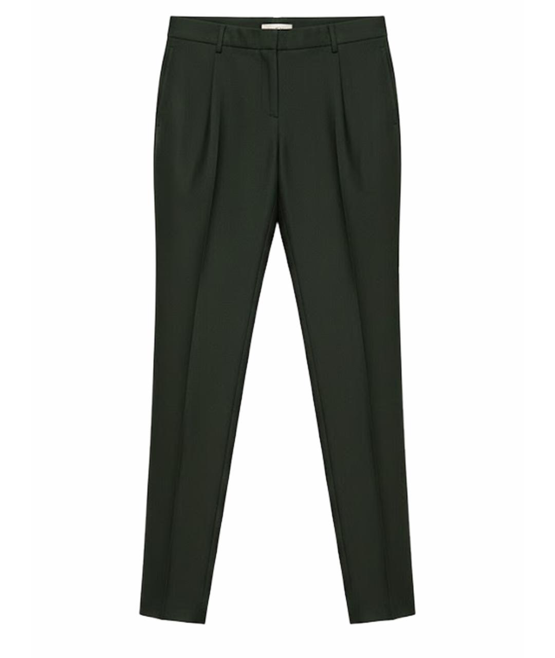 VALENTINO Зеленые шерстяные прямые брюки, фото 1