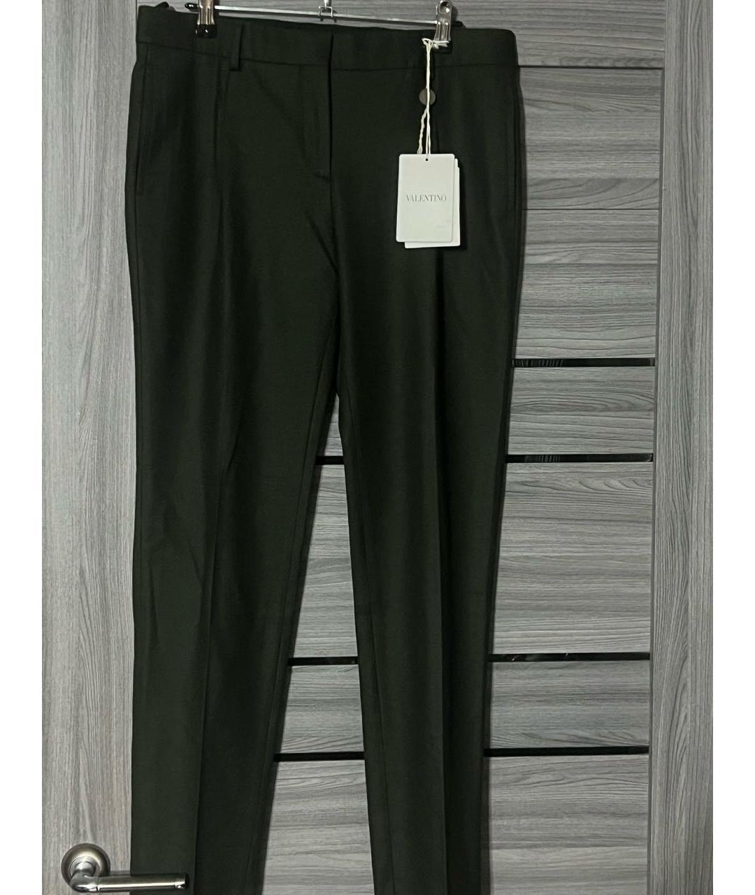 VALENTINO Зеленые шерстяные прямые брюки, фото 5