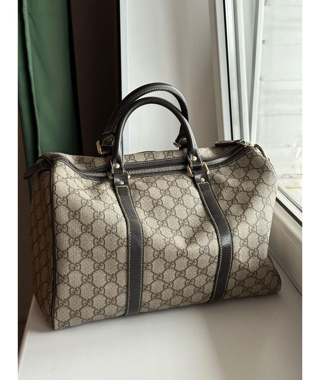 GUCCI Коричневая кожаная сумка с короткими ручками, фото 2