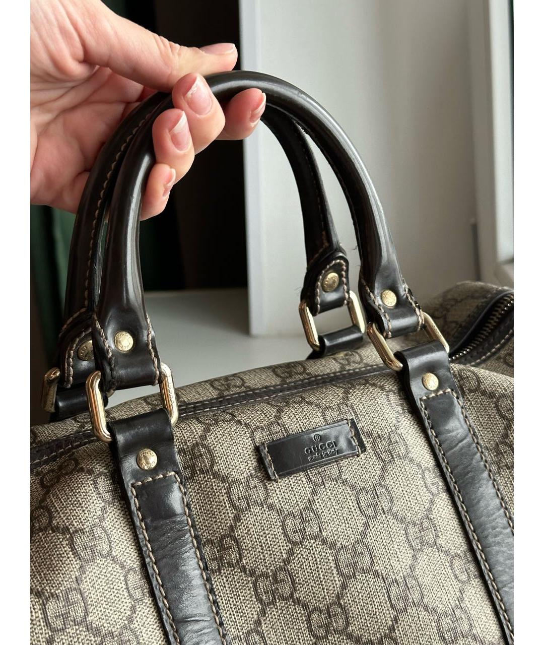 GUCCI Коричневая кожаная сумка с короткими ручками, фото 6