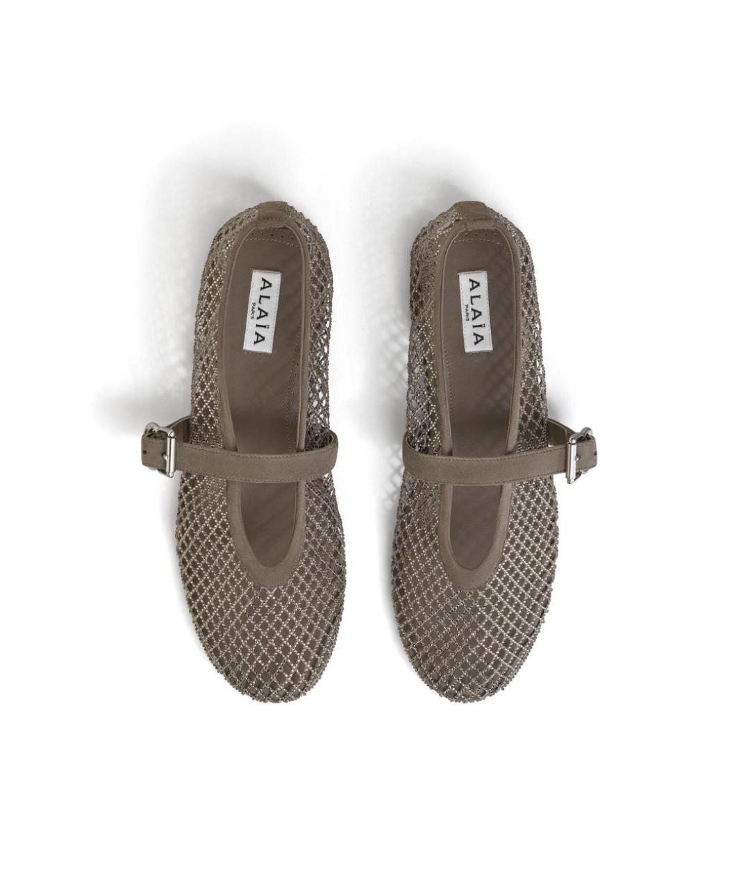 ALAIA Бежевые кожаные балетки, фото 4