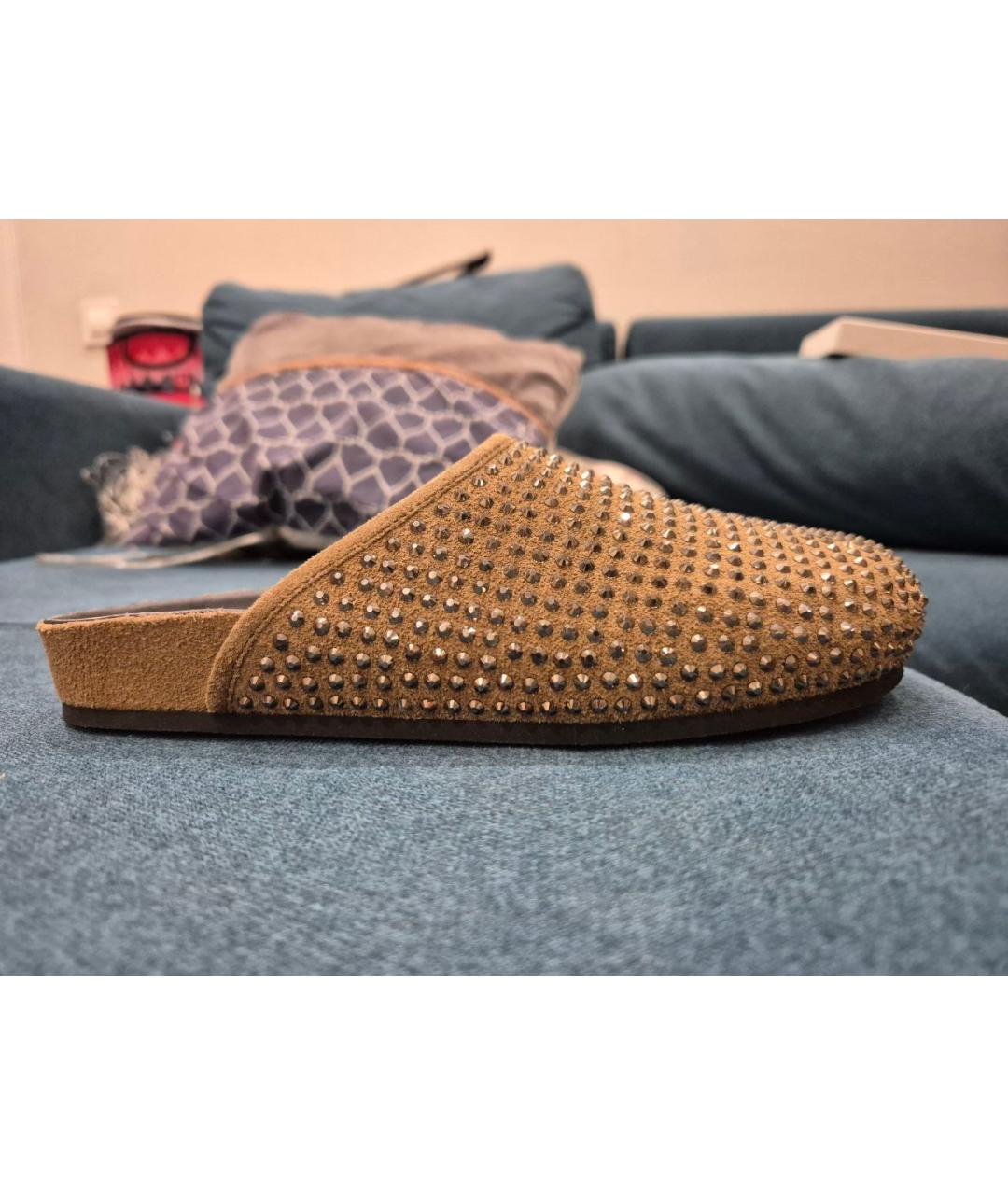 SANDRO Хаки замшевые мюли, фото 8