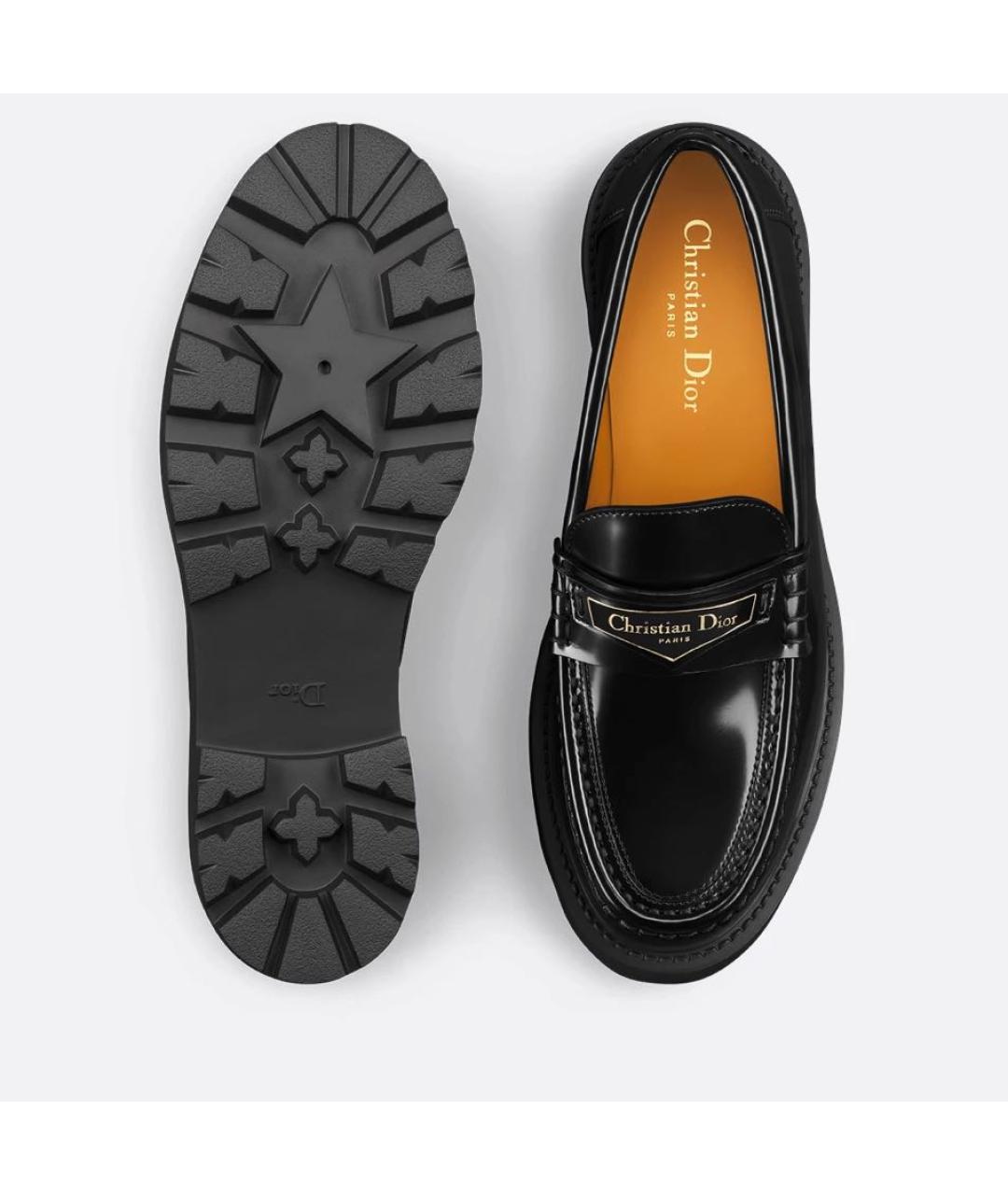 CHRISTIAN DIOR Черные кожаные лоферы, фото 3