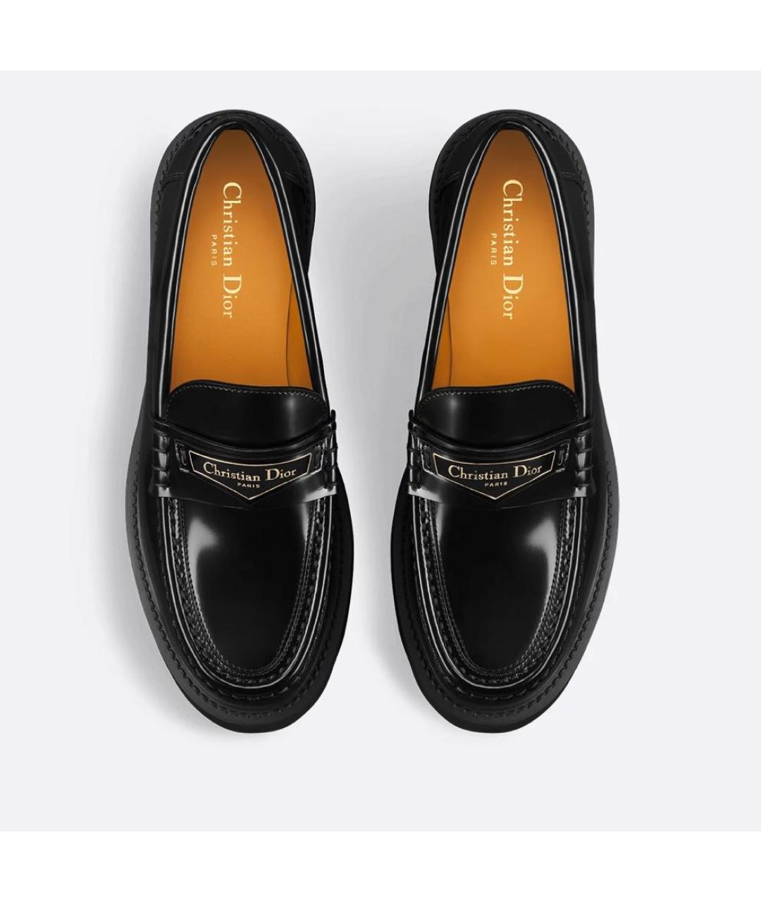 CHRISTIAN DIOR Черные кожаные лоферы, фото 2