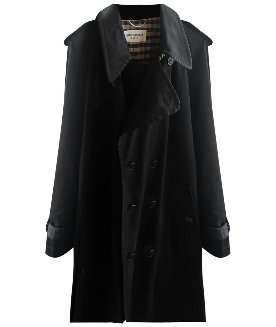SAINT LAURENT Черный полиэстеровый тренч / плащ, фото 1