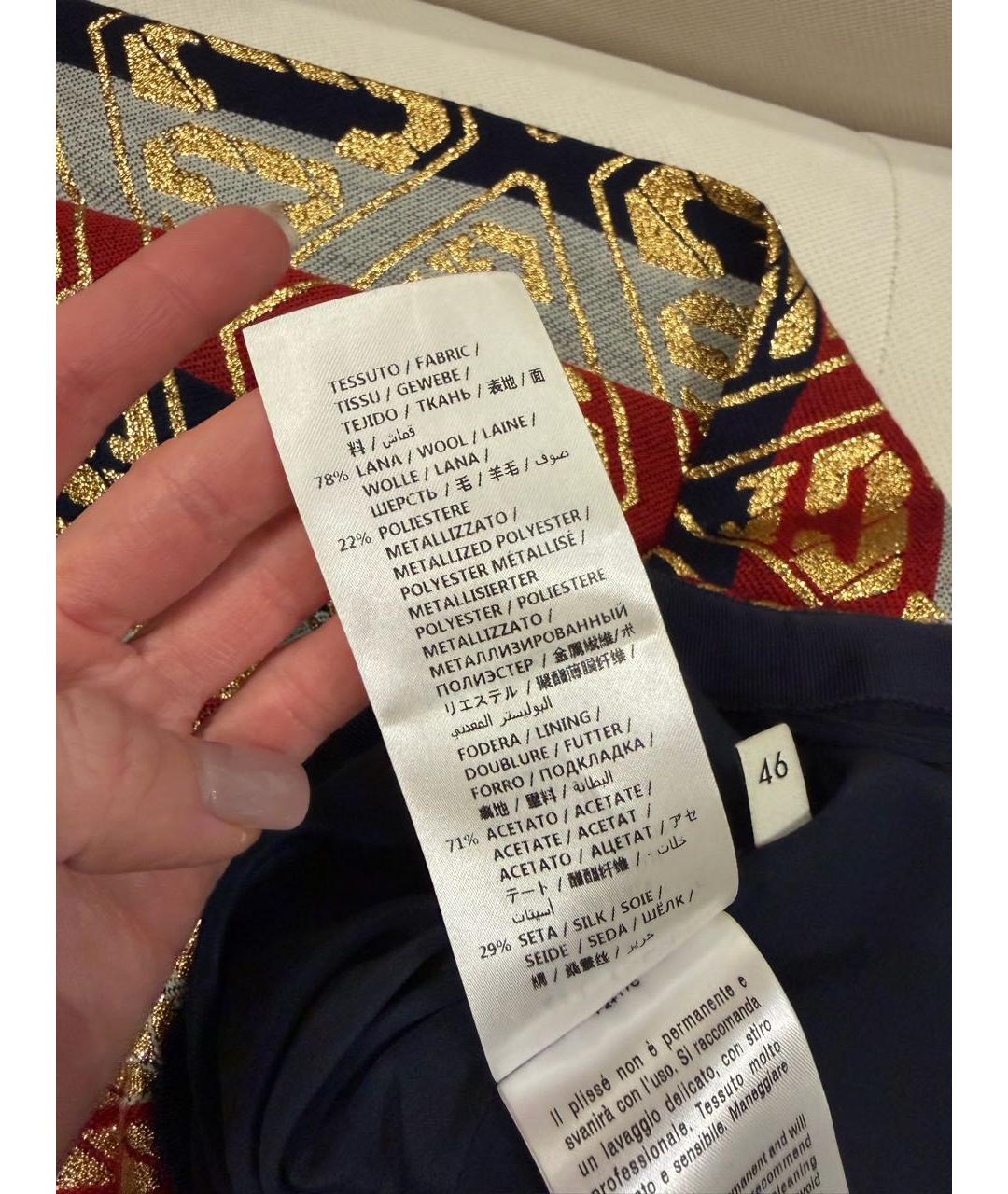 GUCCI Мульти шерстяная юбка миди, фото 3