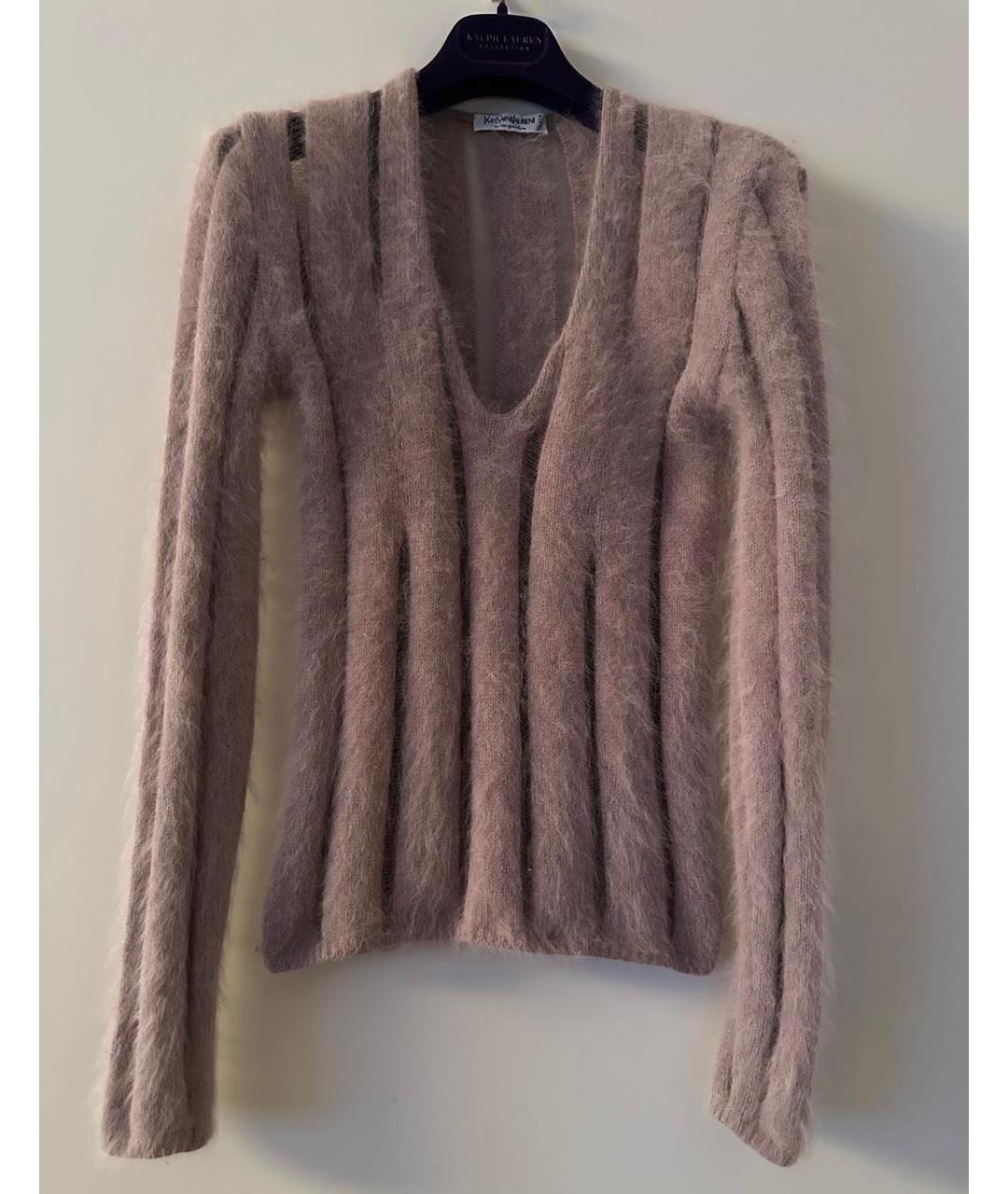 SAINT LAURENT Розовый шерстяной джемпер / свитер, фото 6