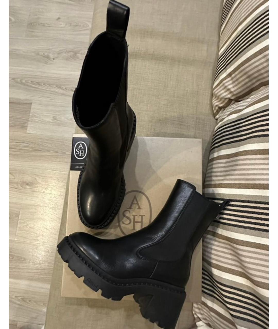 ASH Черные кожаные ботинки, фото 2