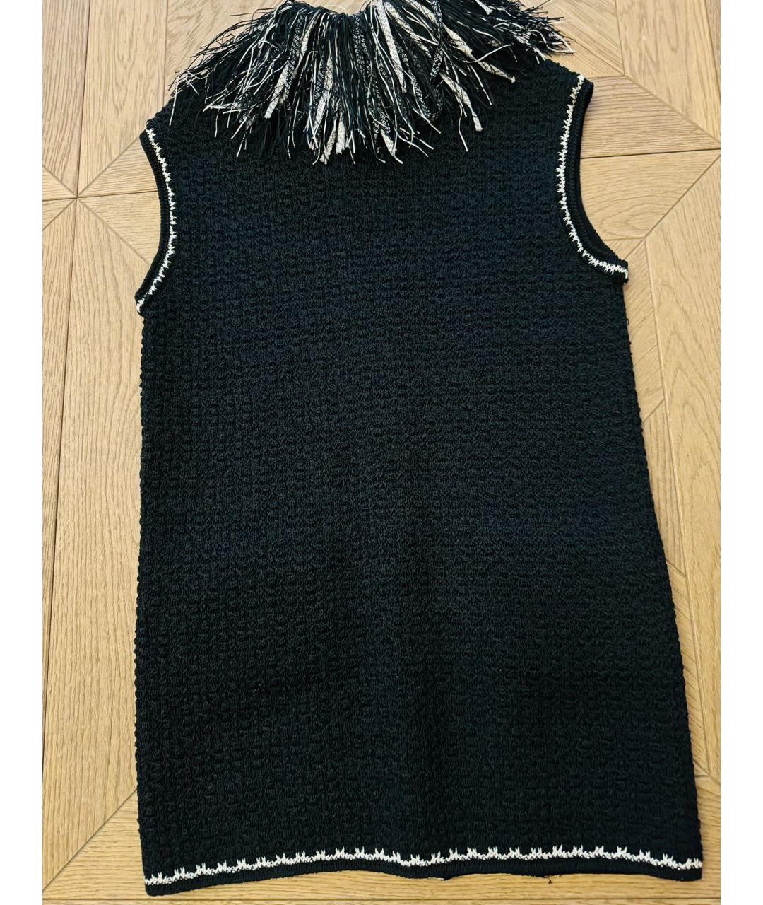 CHANEL Черный хлопковый жилет, фото 2