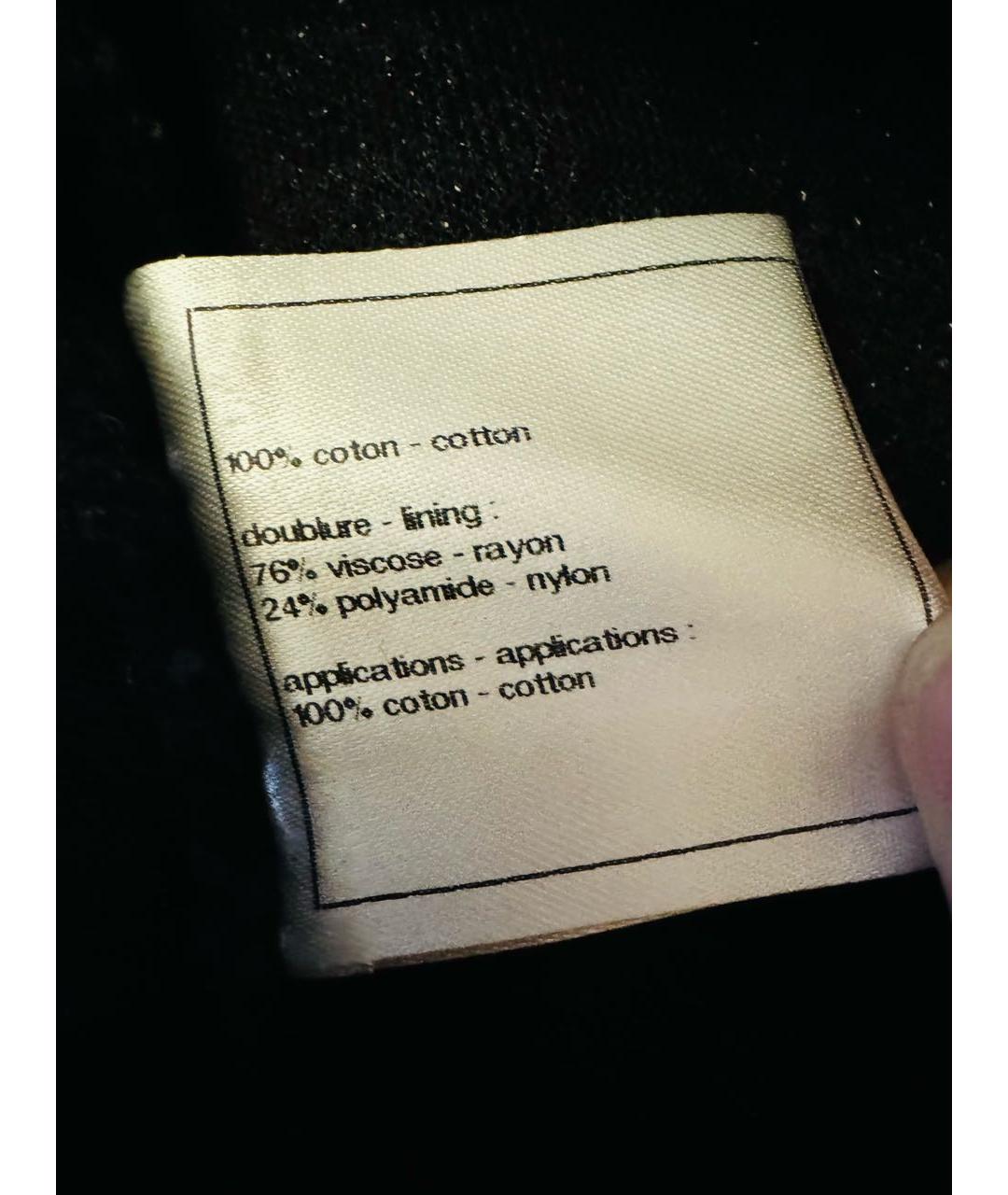 CHANEL Черный хлопковый жилет, фото 5
