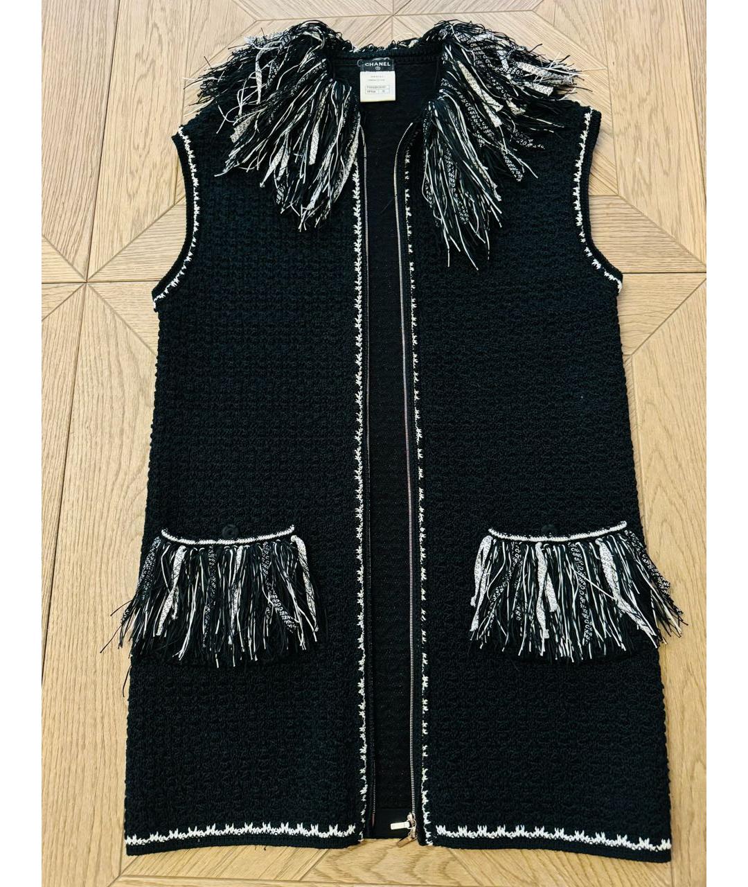 CHANEL Черный хлопковый жилет, фото 6