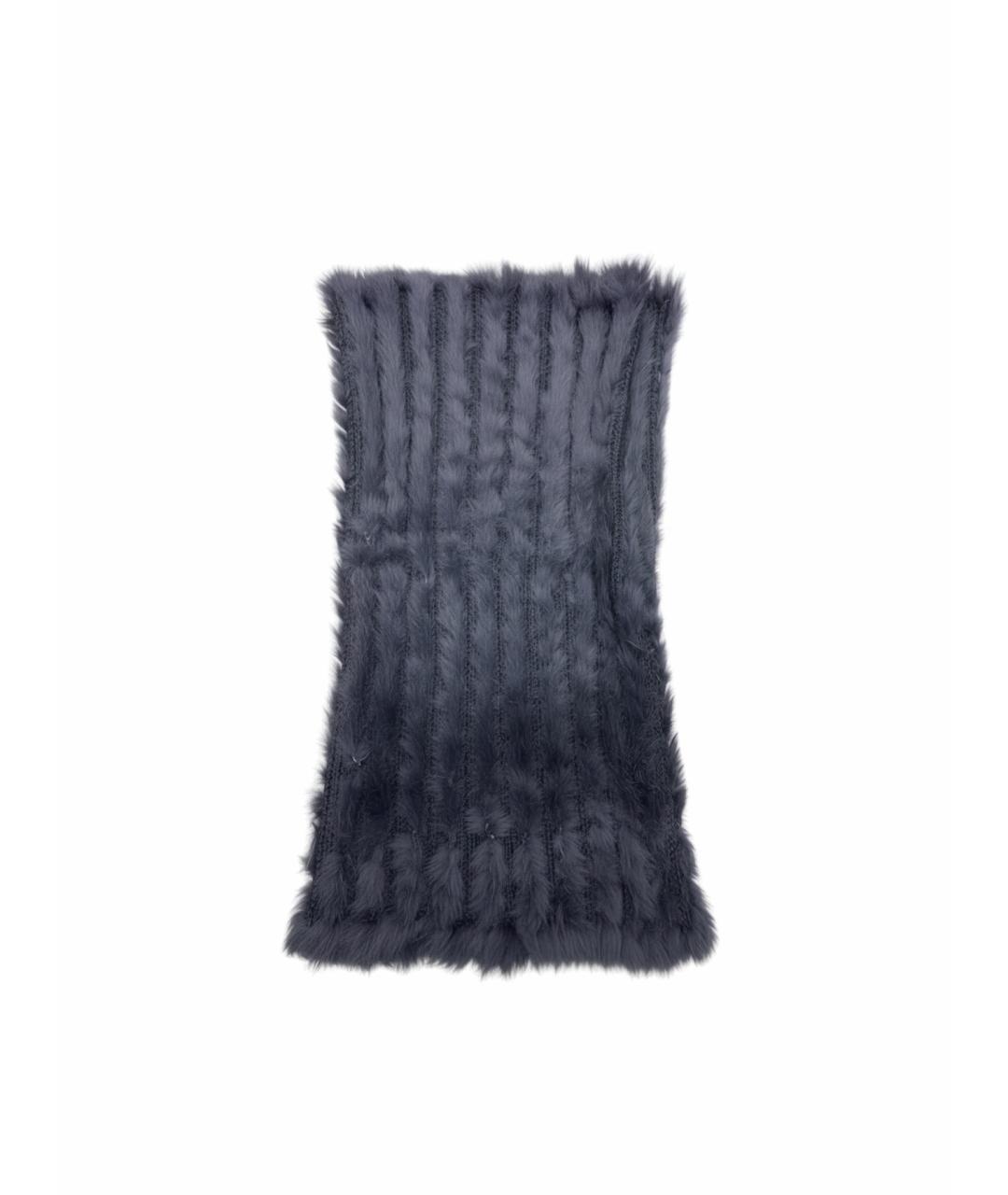 ARMANI COLLEZIONI Темно-синий шерстяной шарф, фото 1