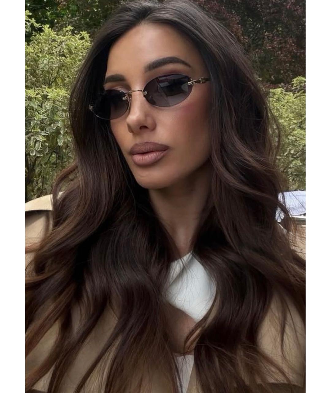MIU MIU Золотые металлические солнцезащитные очки, фото 8