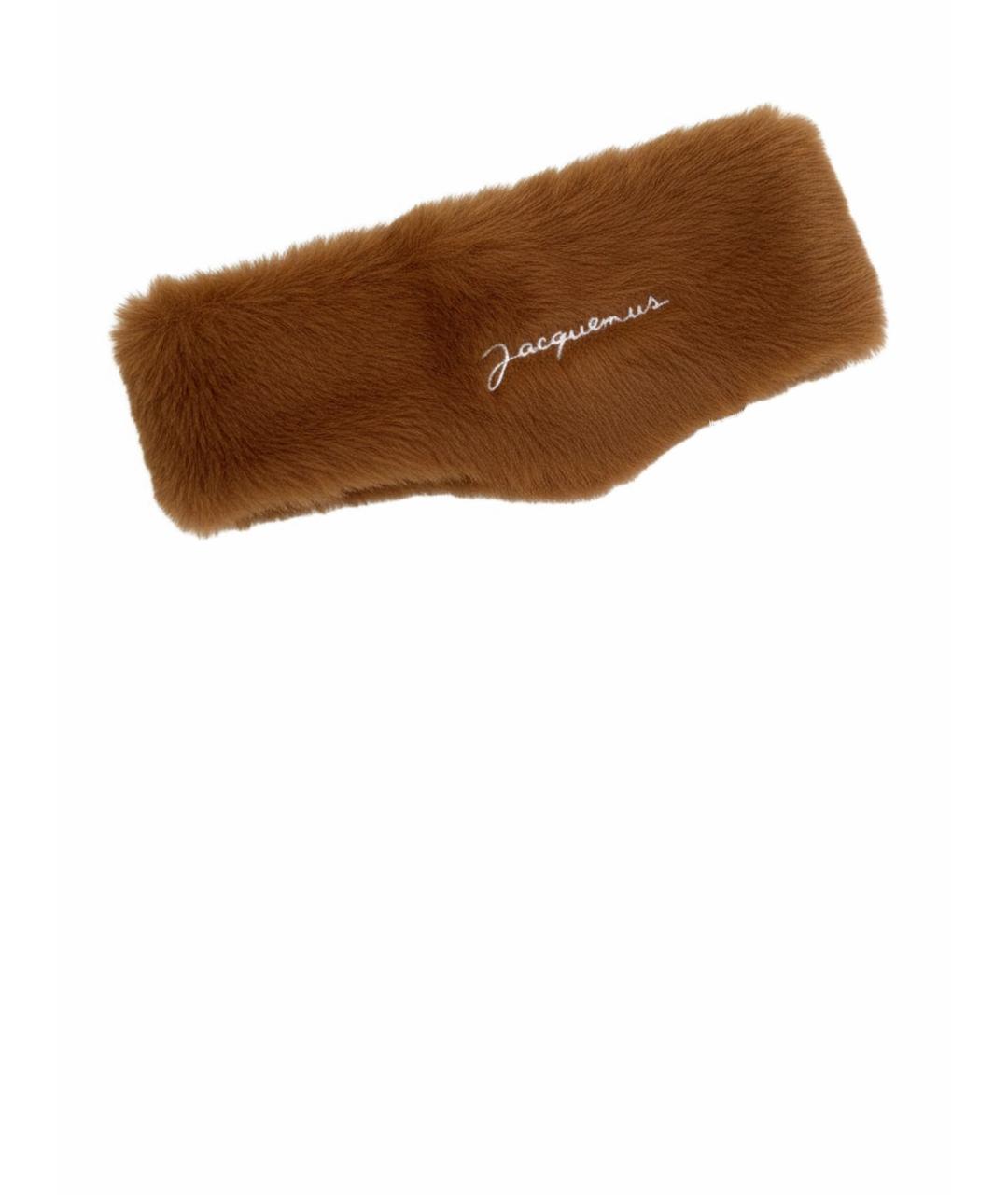 JACQUEMUS Коричневая хлопковая повязка на голову, фото 1