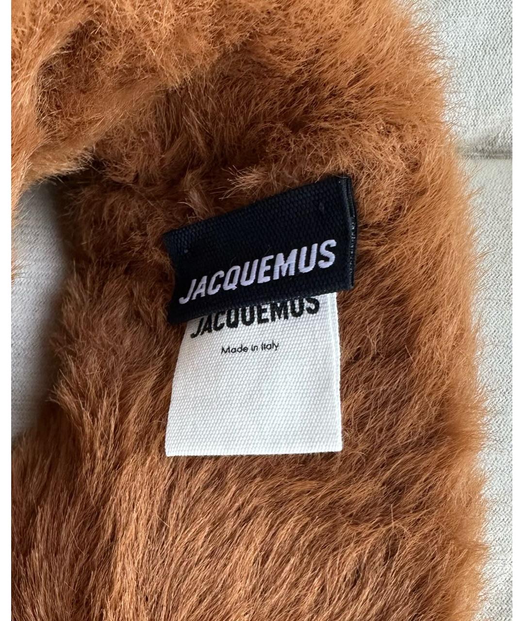 JACQUEMUS Коричневая хлопковая повязка на голову, фото 2