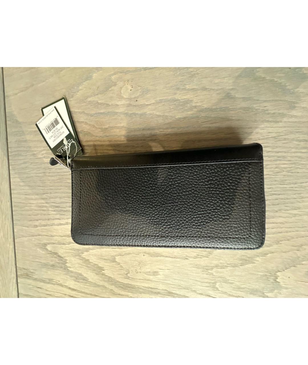 RALPH LAUREN Черный кожаный кошелек, фото 3