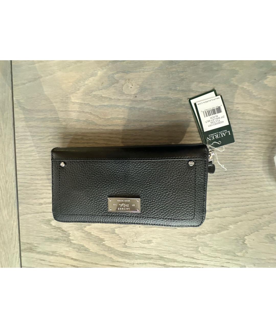 RALPH LAUREN Черный кожаный кошелек, фото 5