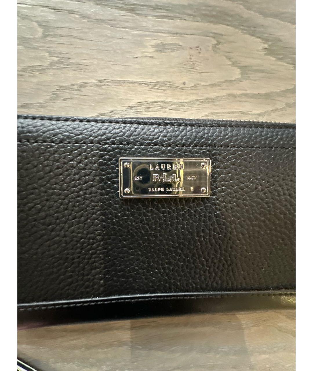 RALPH LAUREN Черный кожаный кошелек, фото 4