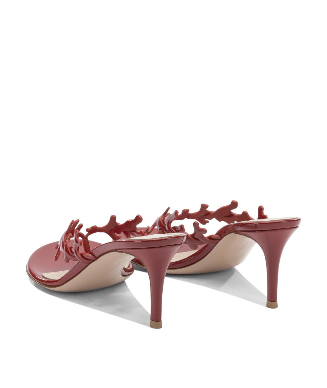 GIANVITO ROSSI Красные кожаные мюли, фото 4