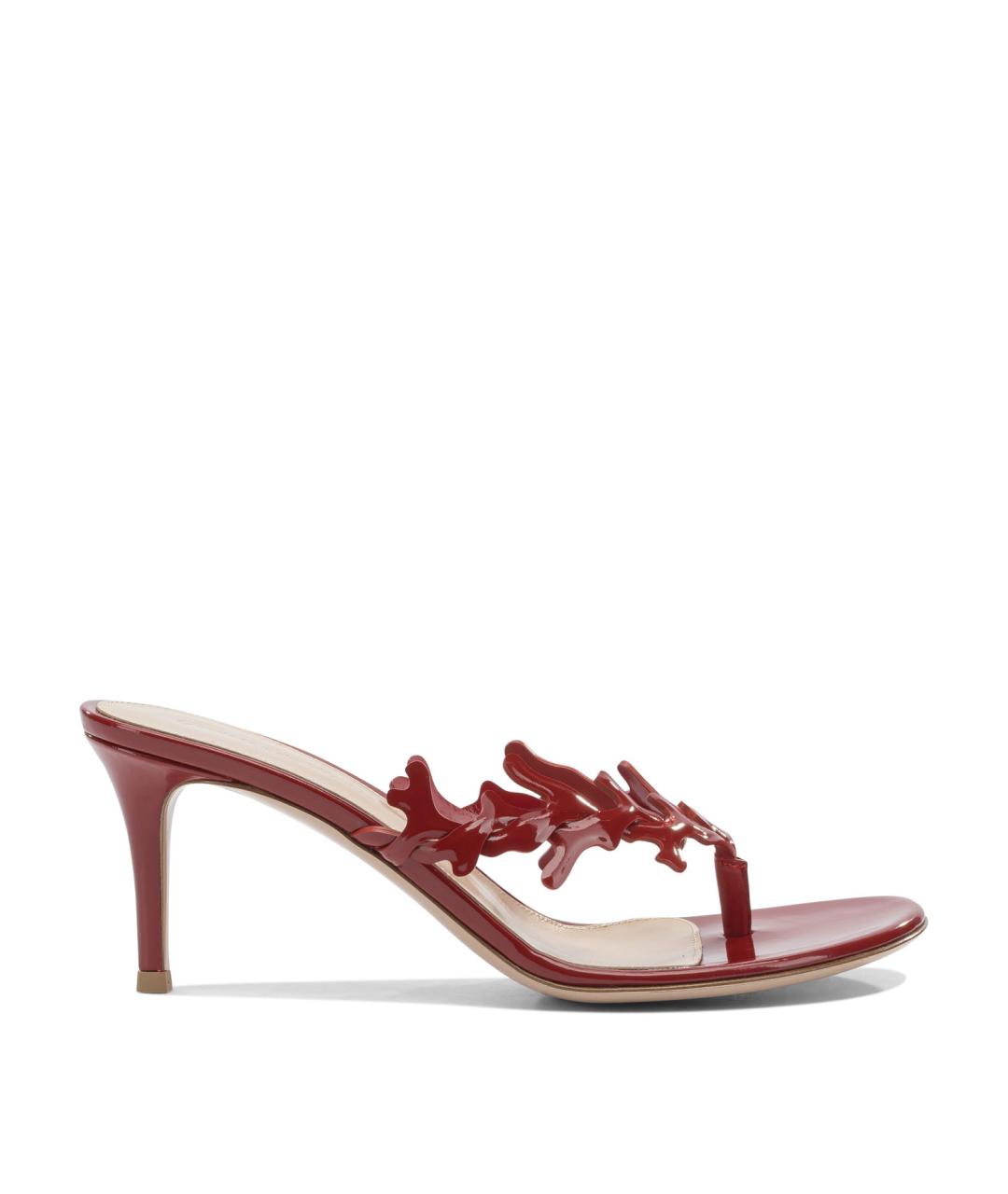 GIANVITO ROSSI Красные кожаные мюли, фото 1