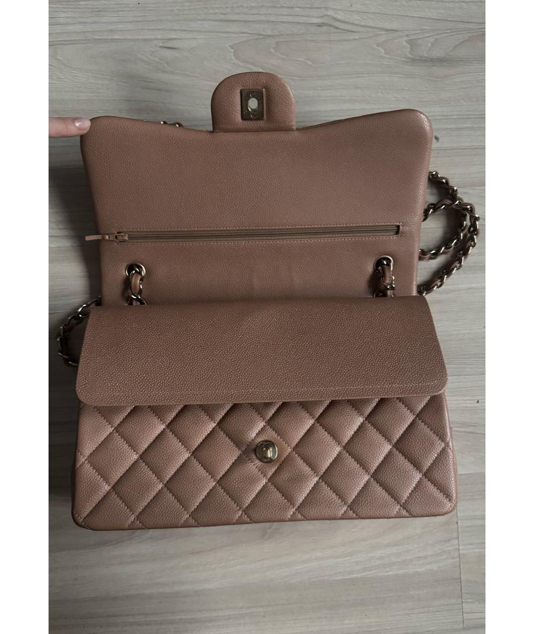 CHANEL Бежевая кожаная сумка через плечо, фото 7