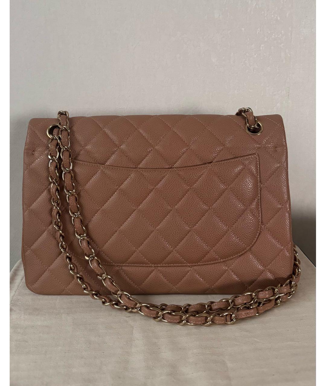 CHANEL Бежевая кожаная сумка через плечо, фото 2