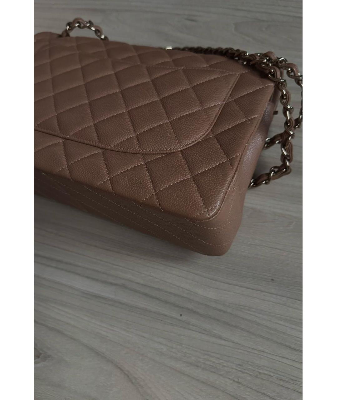 CHANEL Бежевая кожаная сумка через плечо, фото 6