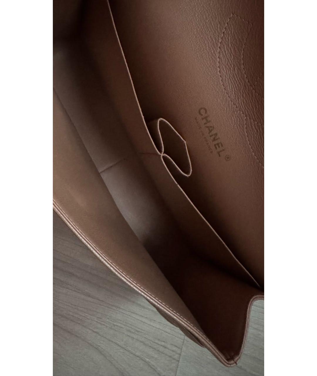 CHANEL Бежевая кожаная сумка через плечо, фото 8