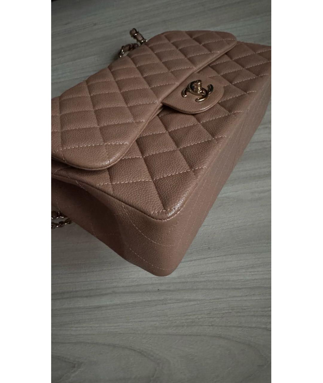 CHANEL Бежевая кожаная сумка через плечо, фото 3