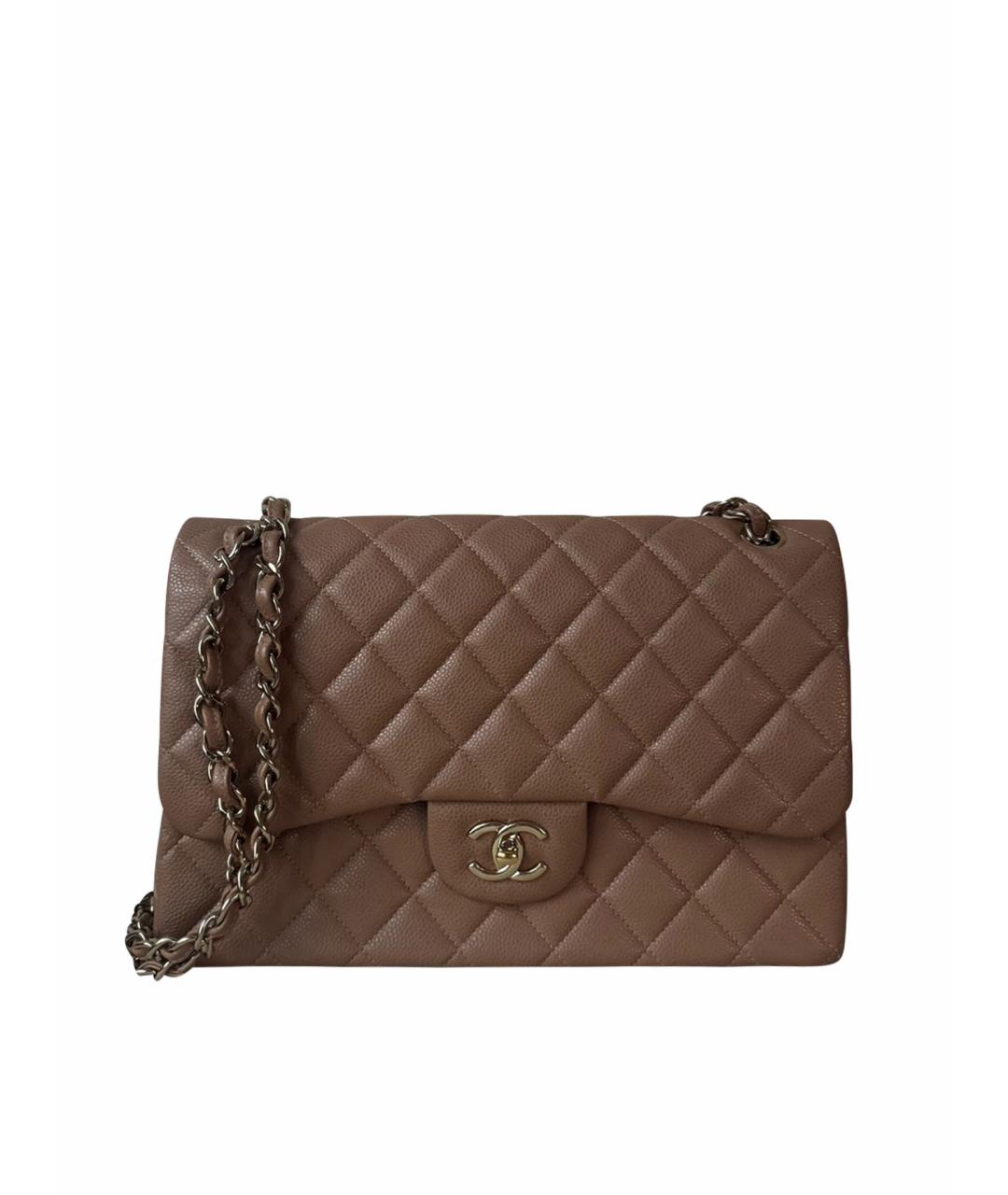 CHANEL Бежевая кожаная сумка через плечо, фото 1