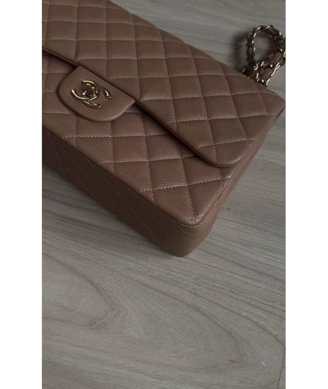 CHANEL Бежевая кожаная сумка через плечо, фото 4