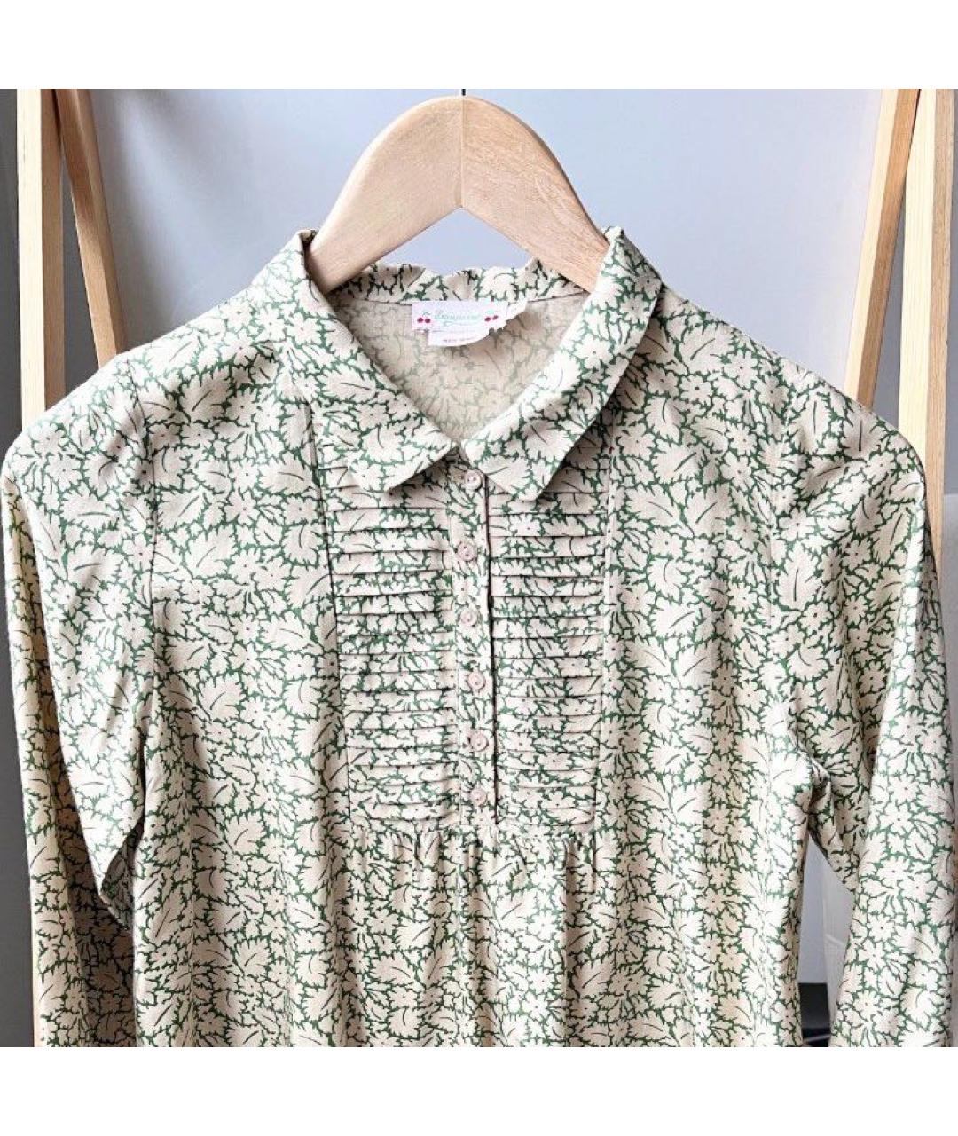 BONPOINT Зеленая хлопковая рубашка/блузка, фото 3