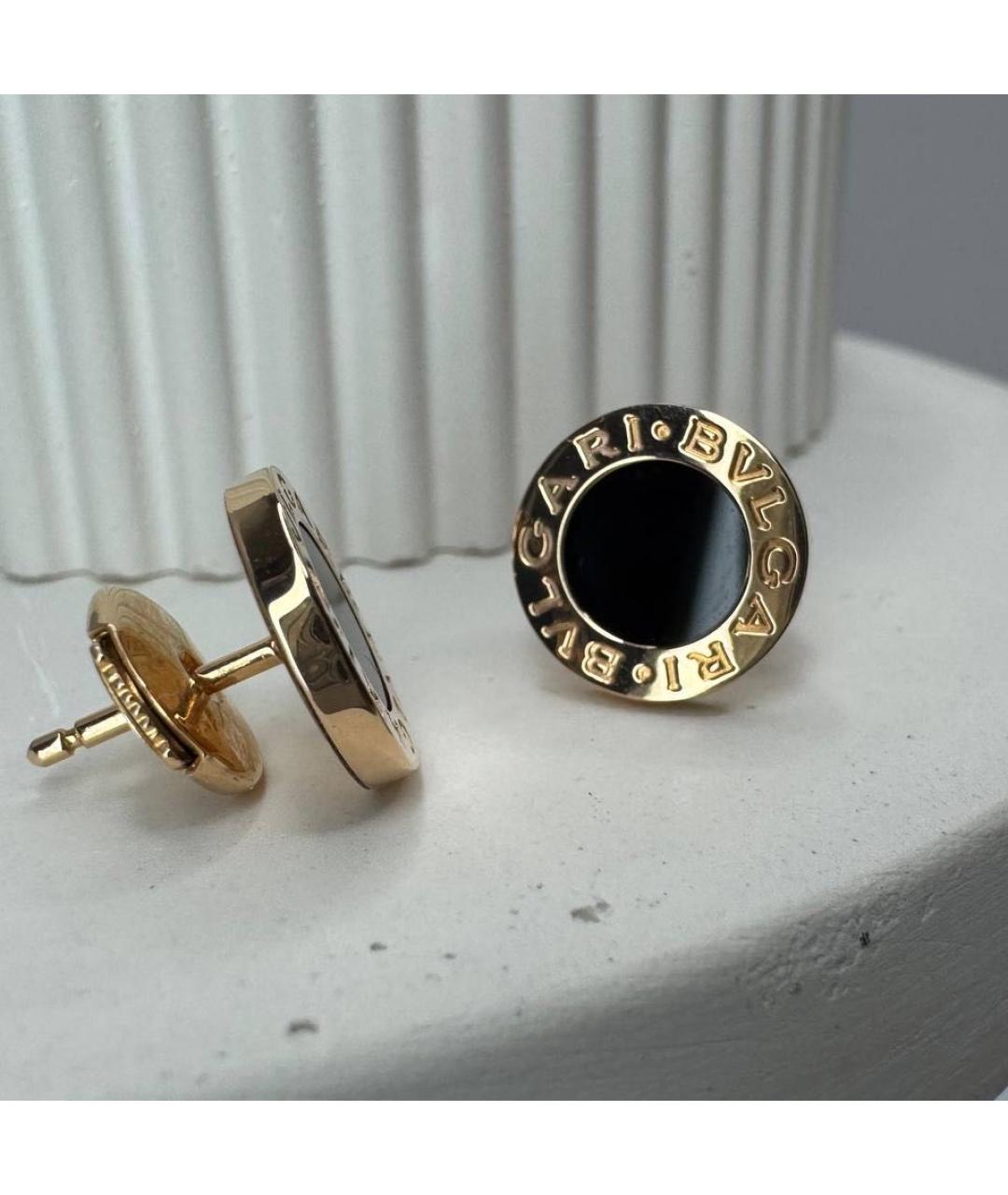 BVLGARI Черные серьги из розового золота, фото 7