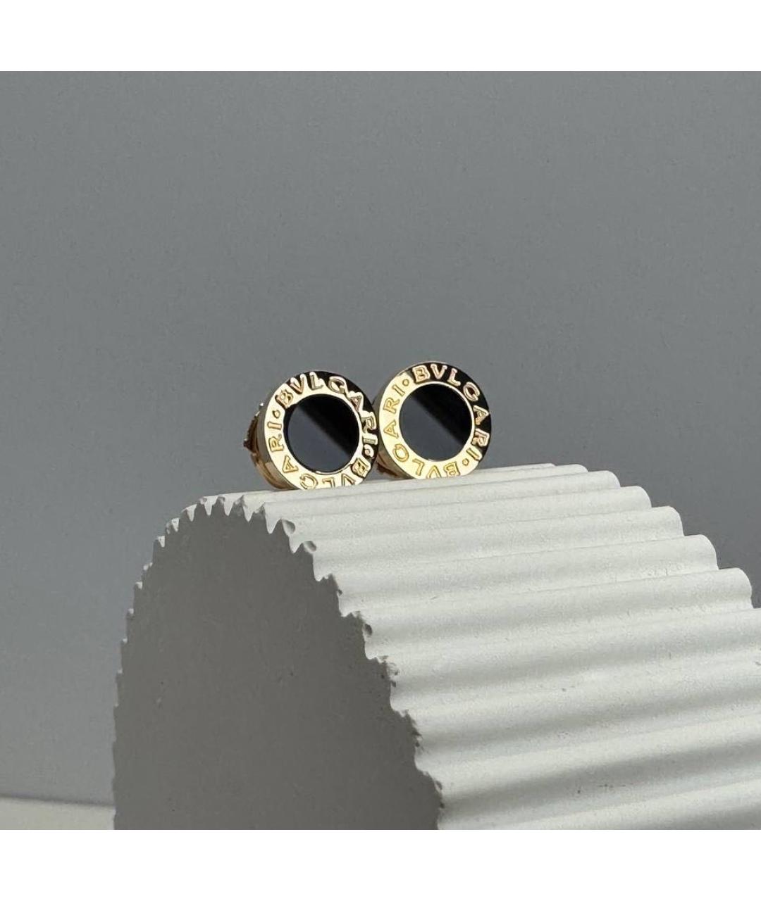 BVLGARI Черные серьги из розового золота, фото 3