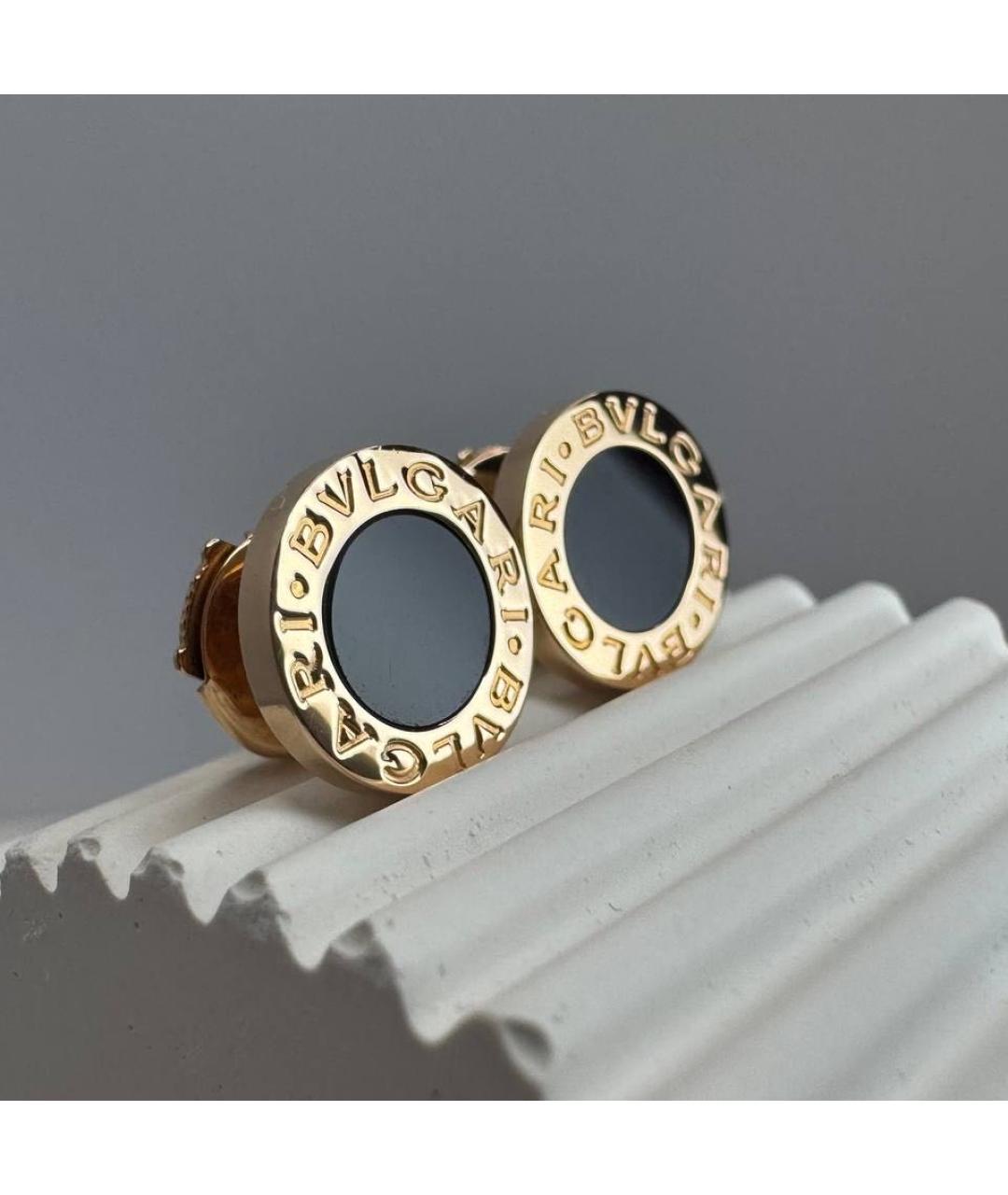 BVLGARI Черные серьги из розового золота, фото 4