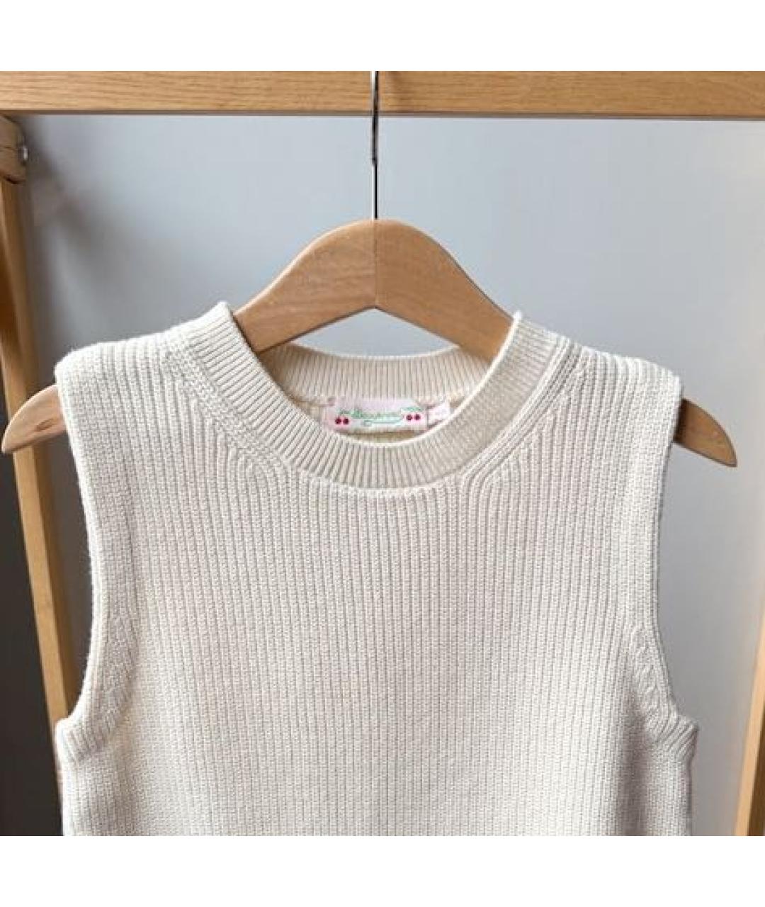 BONPOINT Белый шерстяной жакет / жилет, фото 3