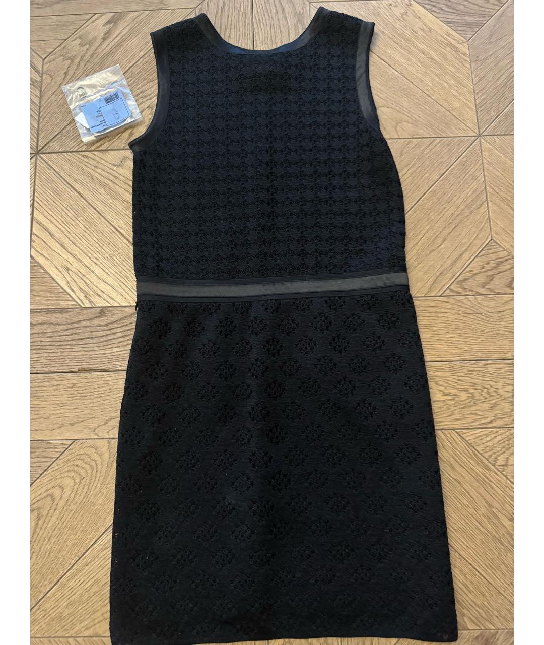 CHANEL Черное шелковое повседневное платье, фото 2