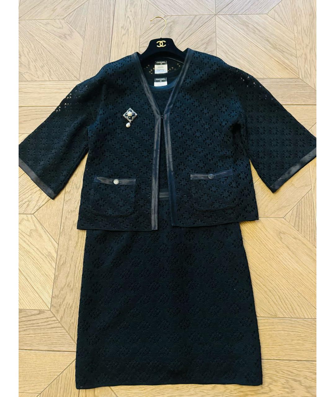 CHANEL Черное шелковое повседневное платье, фото 9